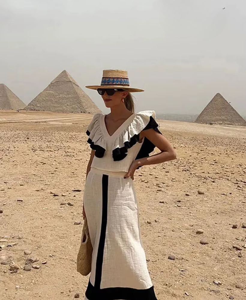 EGIPTO – Vestido De Lino Con Volantes