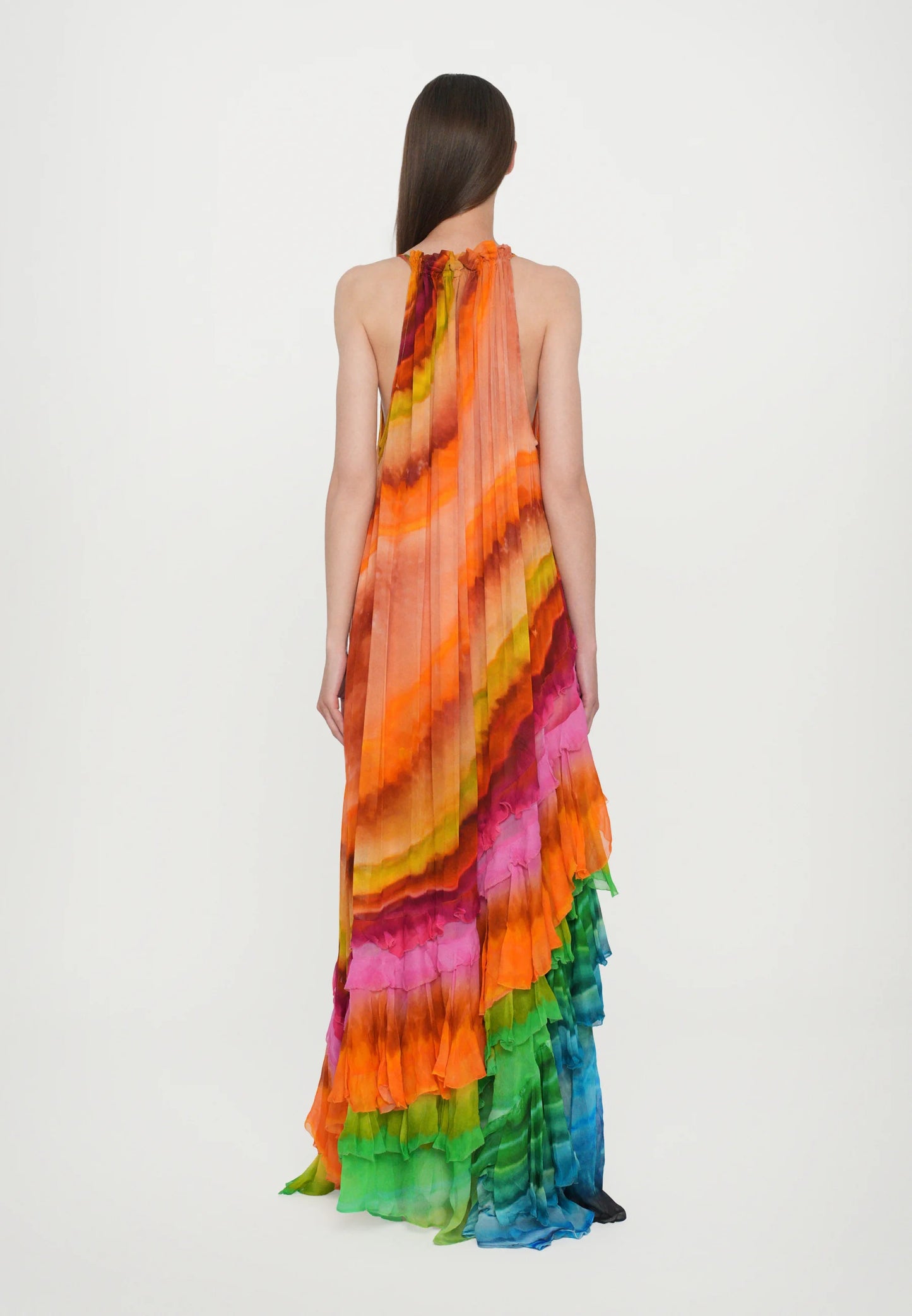 IRIS™ | Vestido Maxi Con Volantes En Multicolor