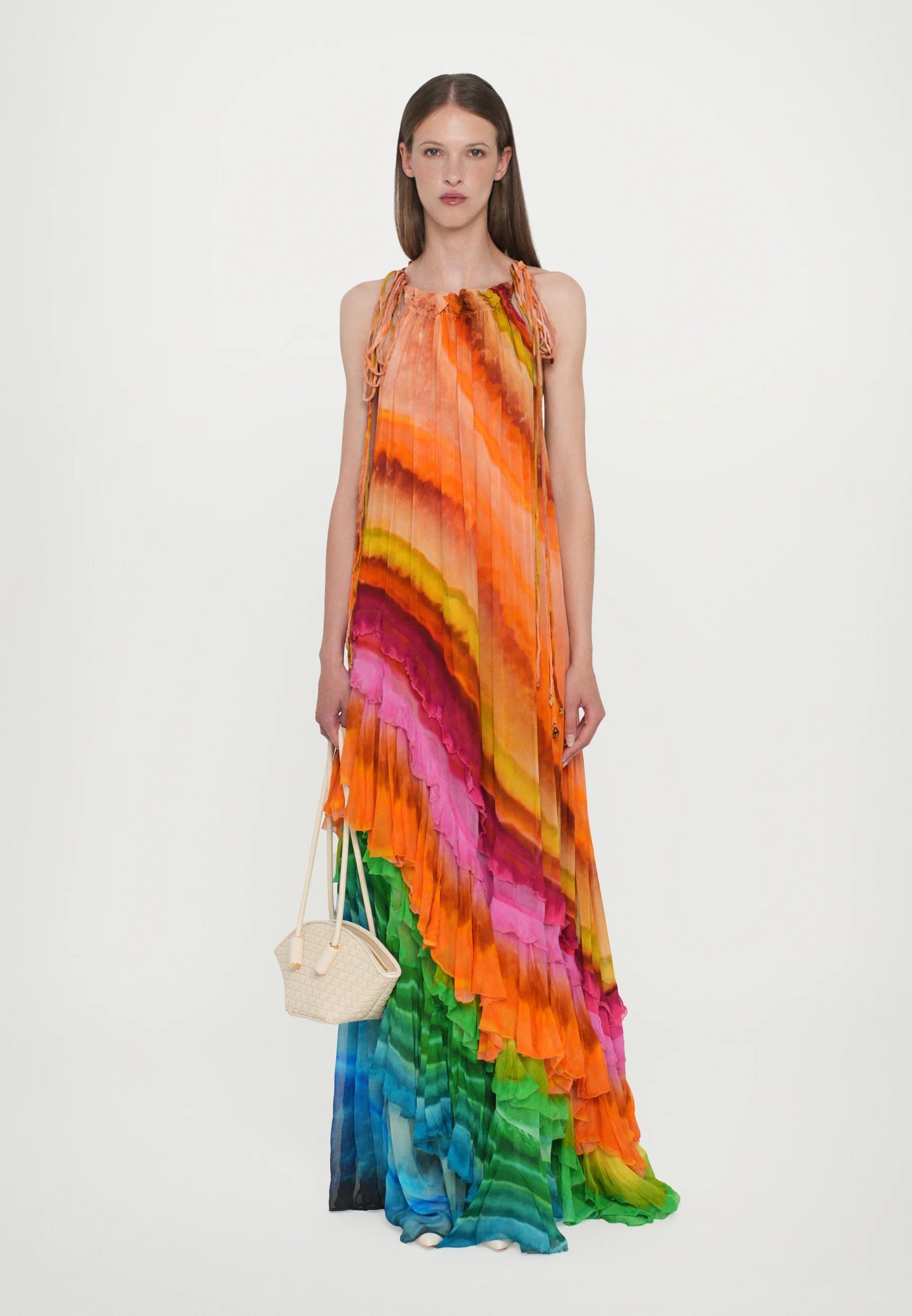 IRIS™ | Vestido Maxi Con Volantes En Multicolor