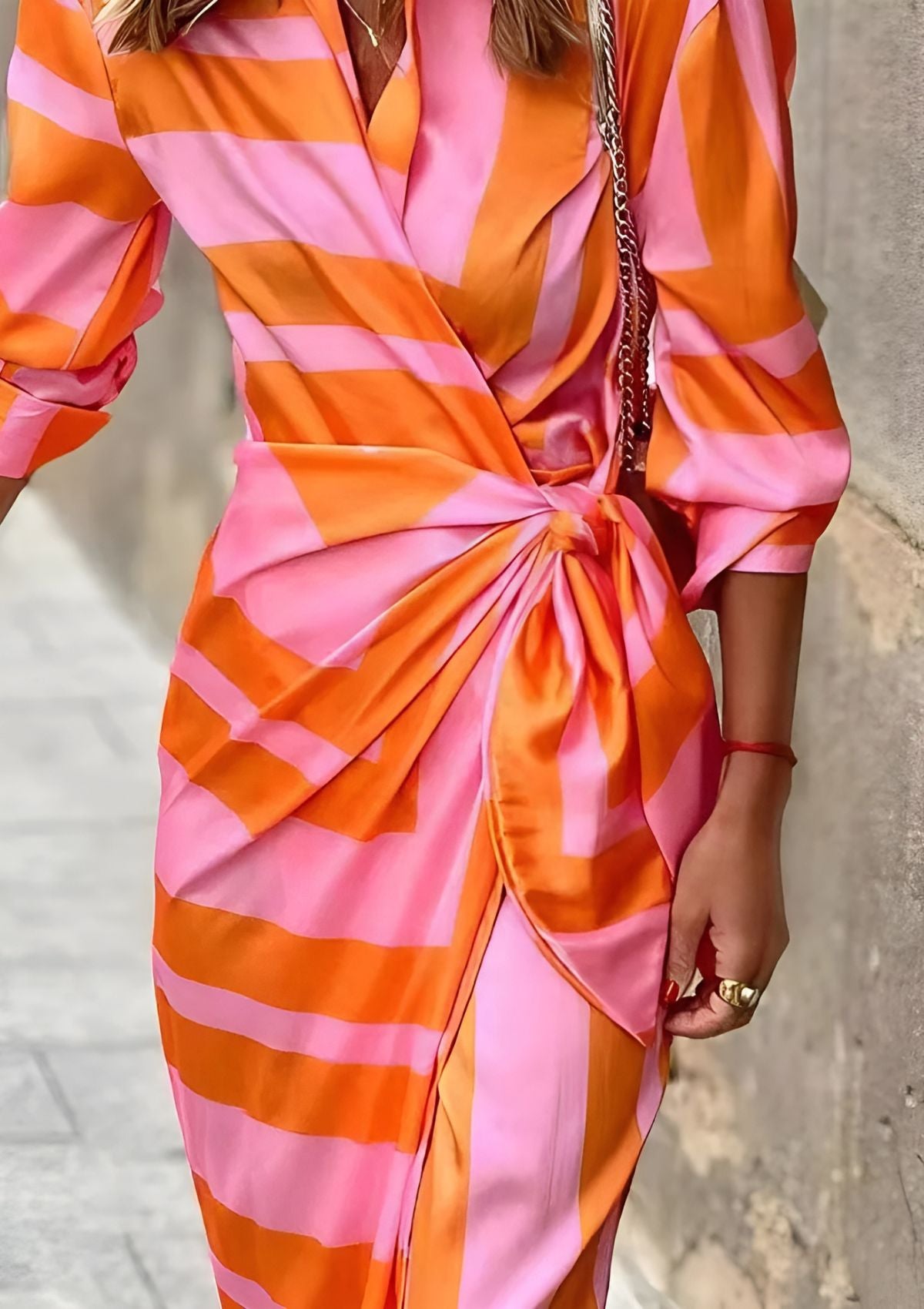 Cristina | Vestido Cruzado Con Estampado