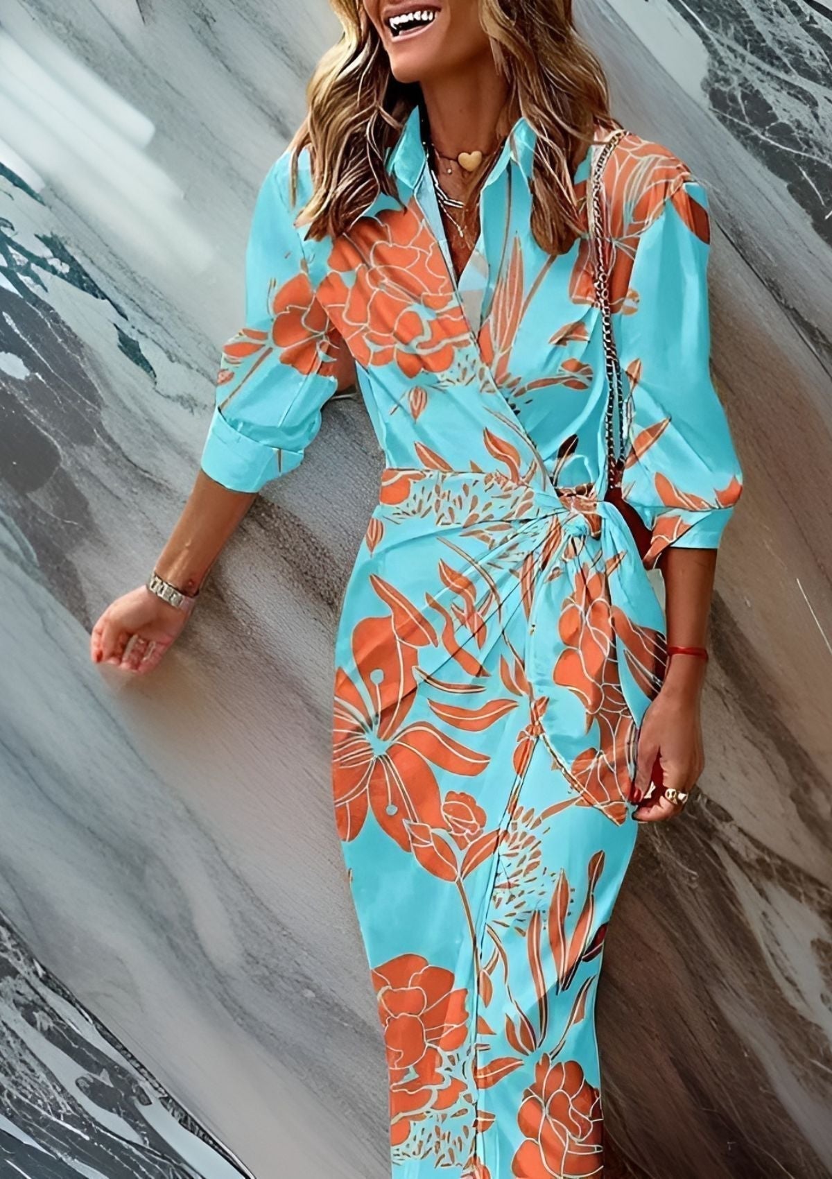 Cristina | Vestido Cruzado Con Estampado