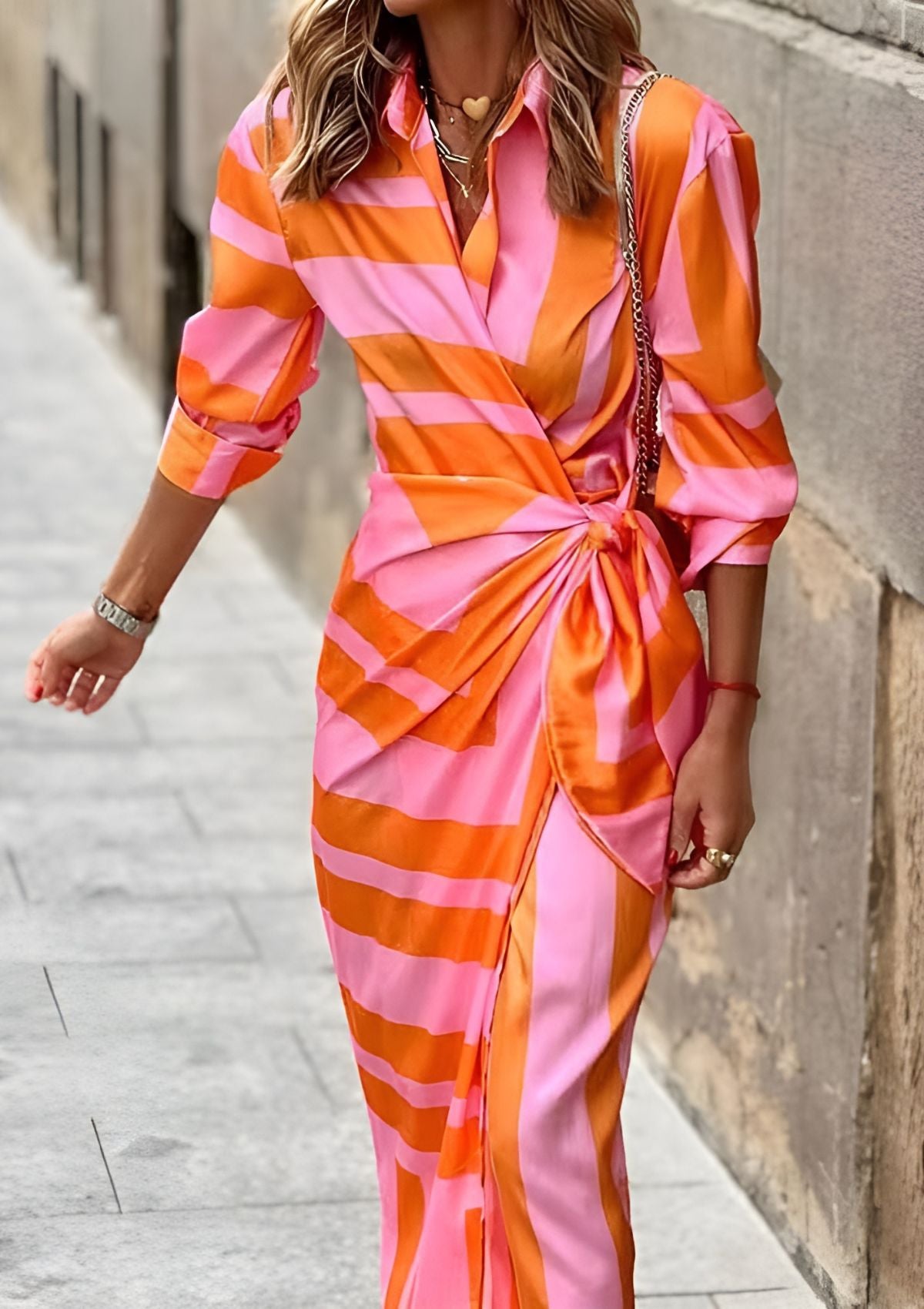 Cristina | Vestido Cruzado Con Estampado