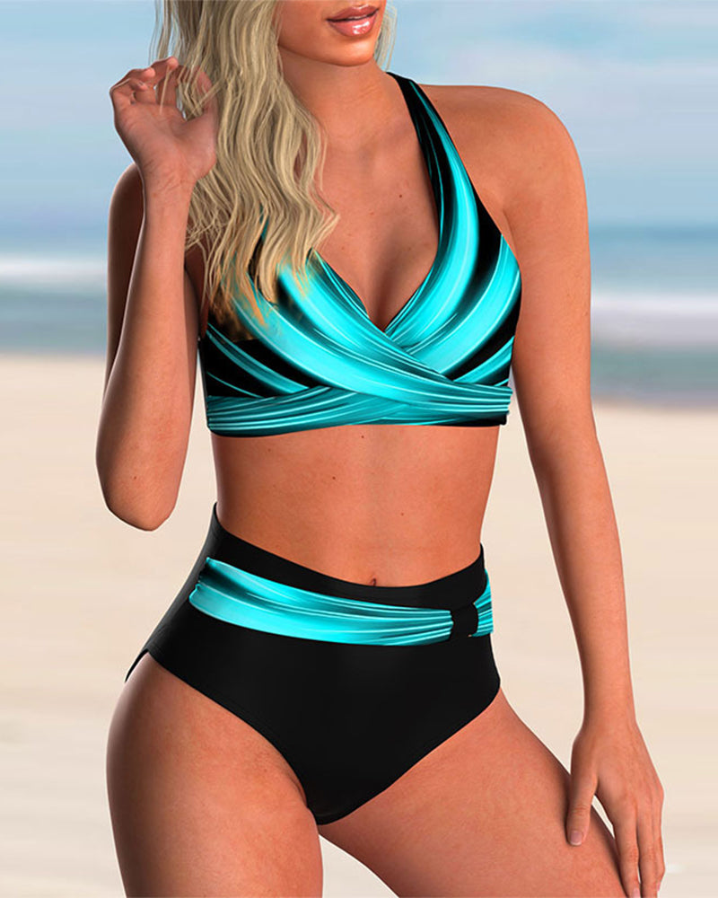 Victoria | Bikini Con Detalle Cruzado Y Estampado
