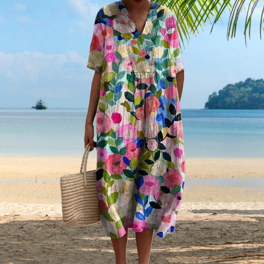 Lorène™ | Vestido de verano floral y colorido