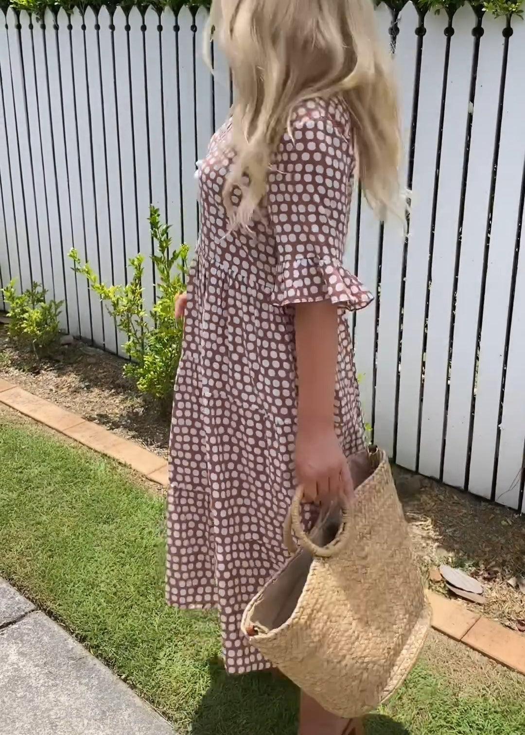 Darcy - Vestido Midi De Manga Corta