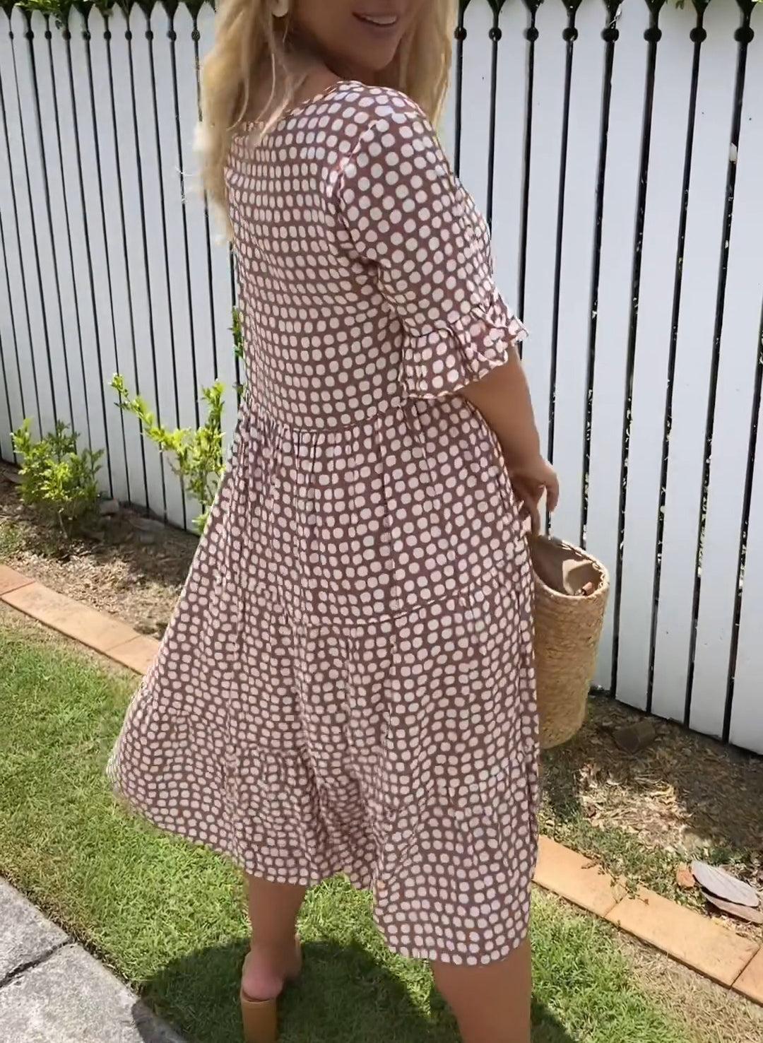 Darcy - Vestido Midi De Manga Corta