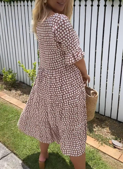 Darcy - Vestido Midi De Manga Corta