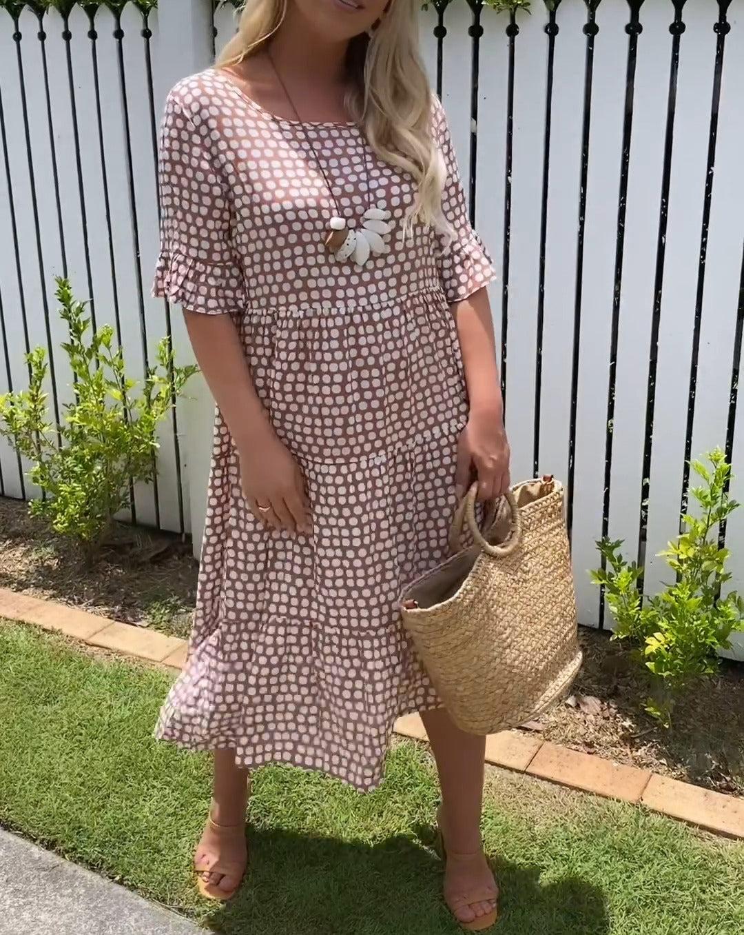 Darcy - Vestido Midi De Manga Corta