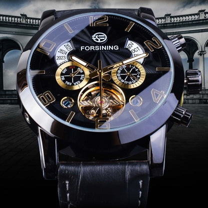 Reloj mecánico automático de lujo con tourbillon