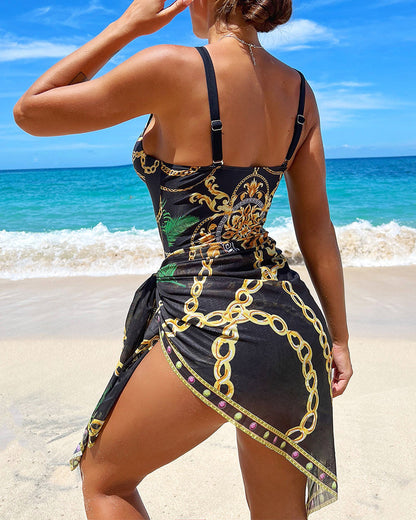 María | Traje De Baño Con Efecto Push-Up Y Falda A Juego