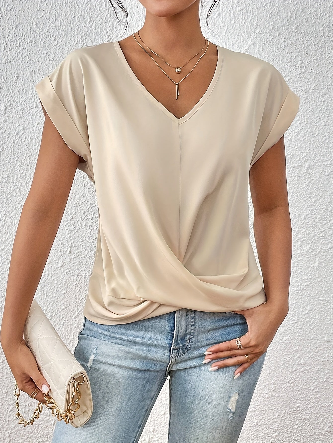 Éloïse™ | Camiseta de Cuello En V Casual