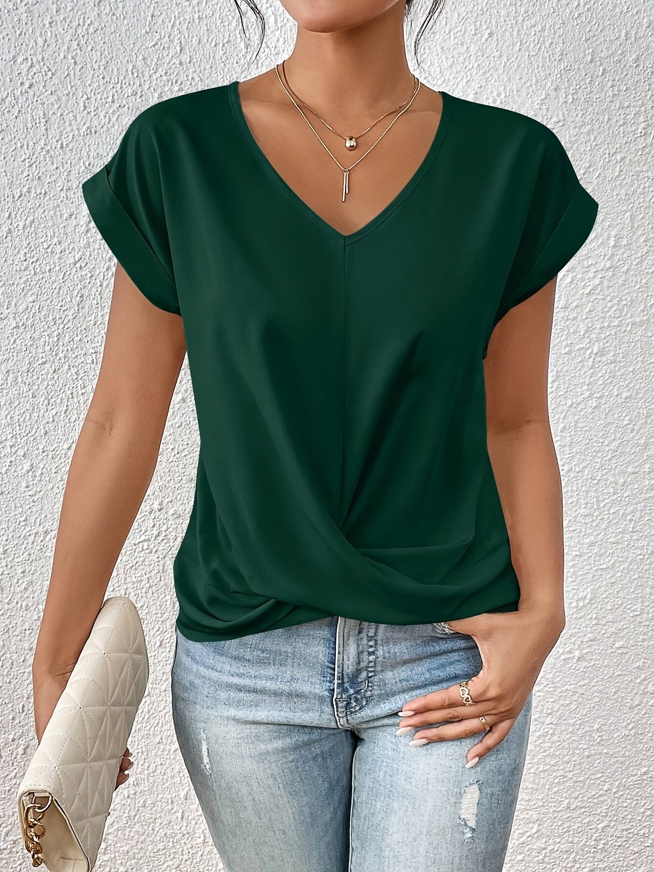 Éloïse™ | Camiseta de Cuello En V Casual