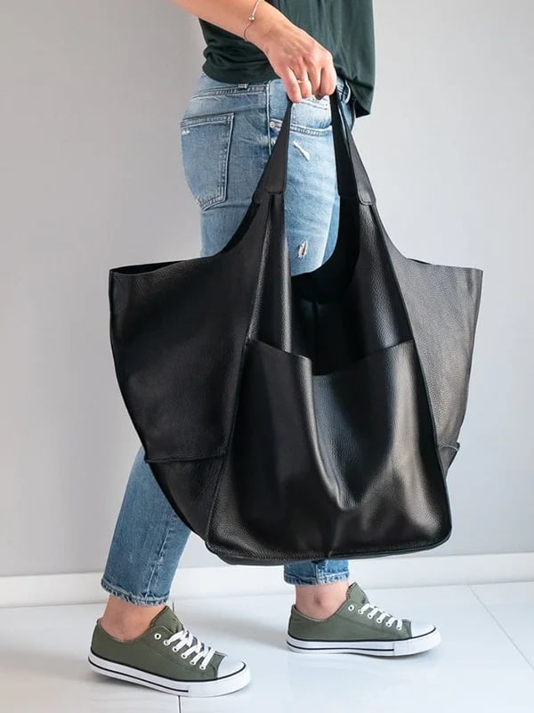 JansenStyle™ Xylia | Nueva bolsa de mano vegana hecha a mano de gran tamaño