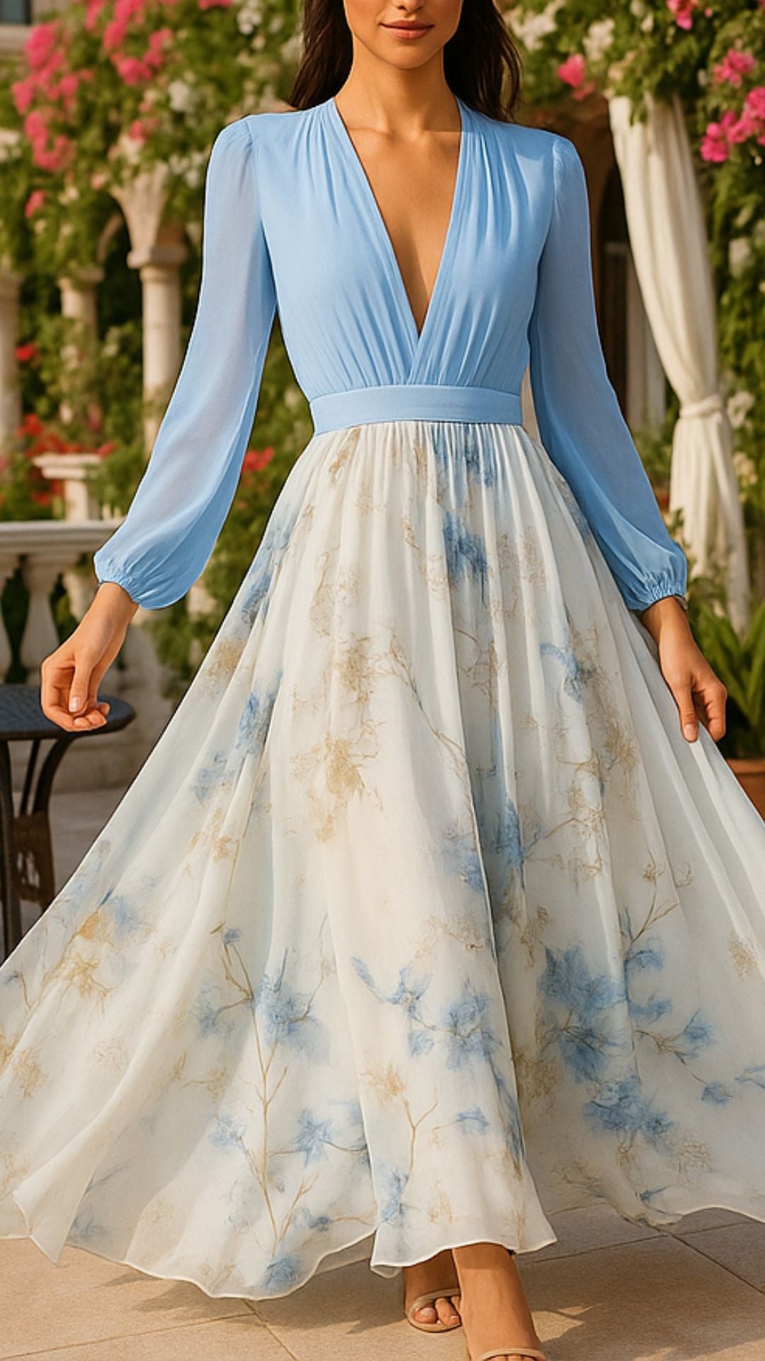 Elena  - Maxi Vestido Con Estampado Floral