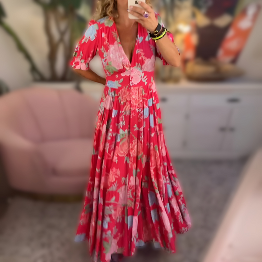 Natalia | Vestido Con Bolsillos Y Estampado Floral