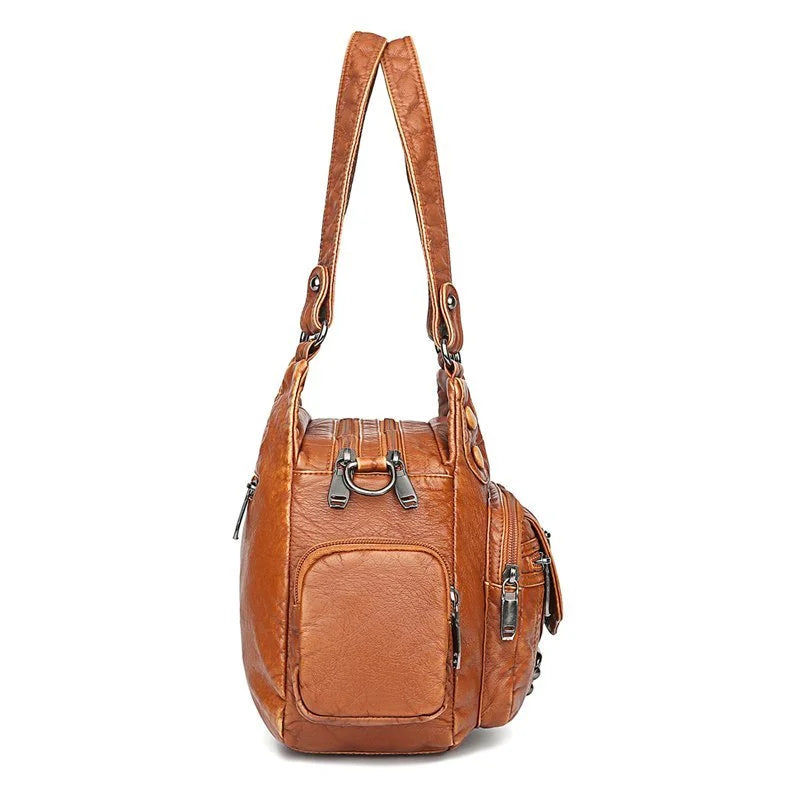 JansenStyle™ Aletta - Bolso de hombro elegante hecho de suave cuero vegano