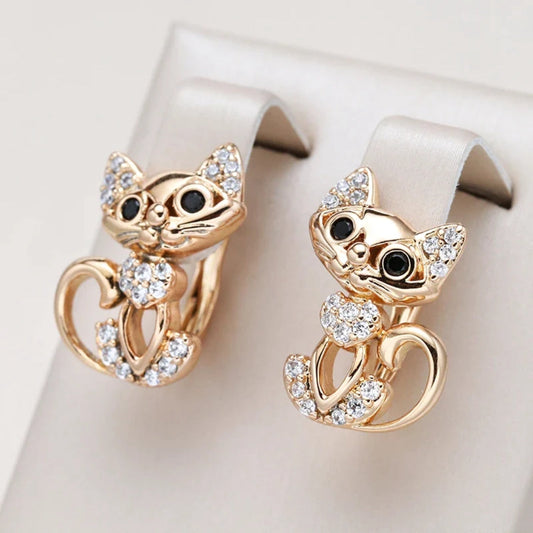 Pendientes Elegantes con Zirconia Kitty