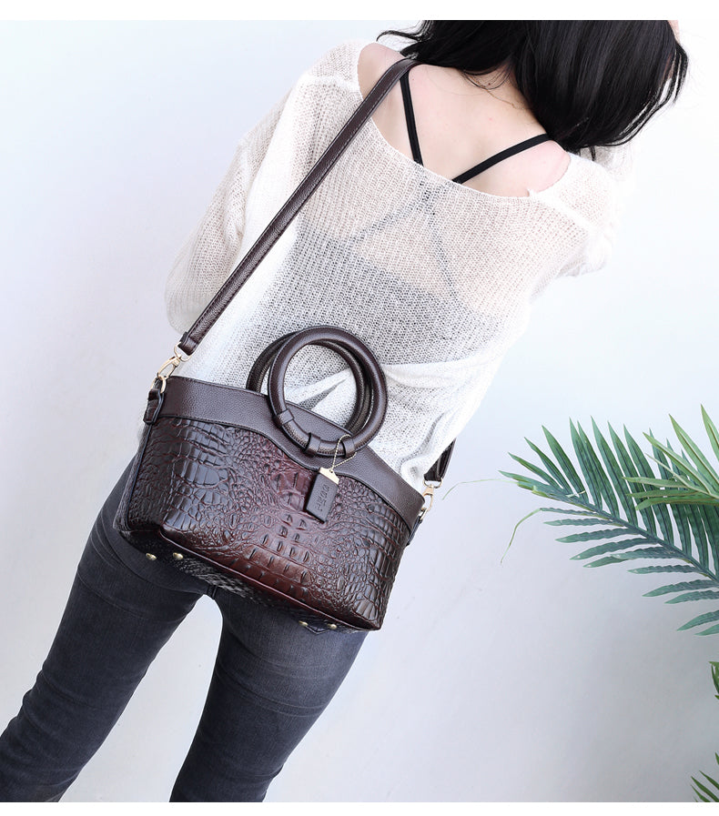 JansenStyle™ Talisa - Bolso de cocodrilo elegante con detalles hechos a mano