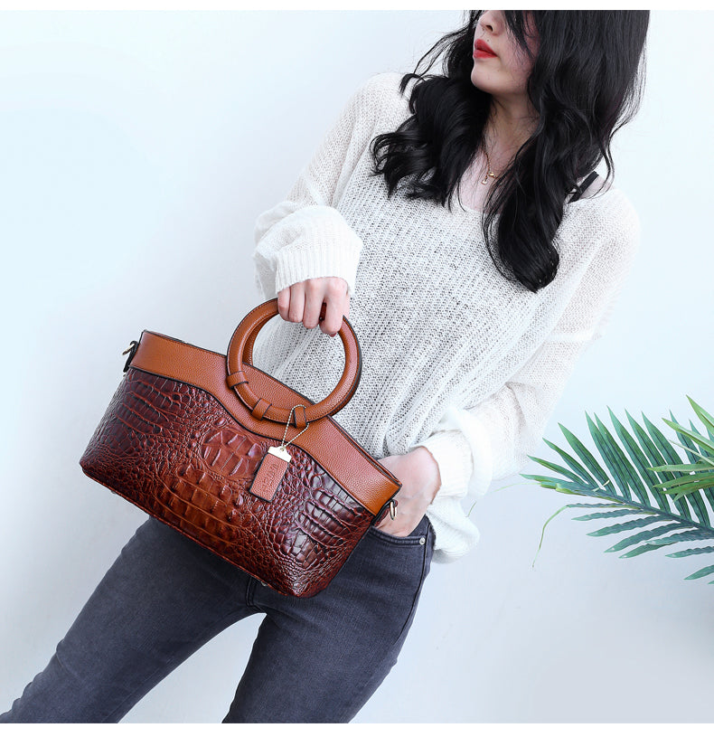 JansenStyle™ Talisa - Bolso de cocodrilo elegante con detalles hechos a mano