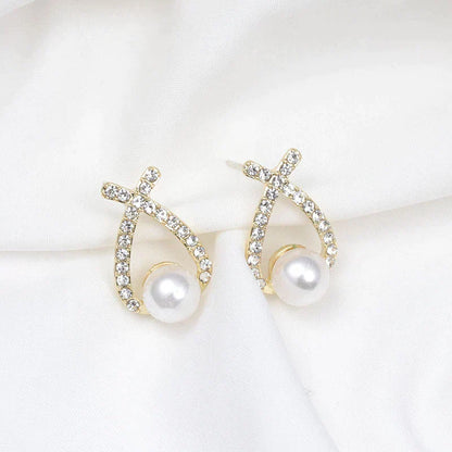 Pendientes con Perlas y Brillantina