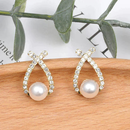 Pendientes con Perlas y Brillantina