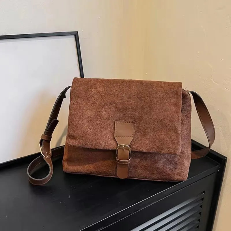 JansenStyle™ Erna | Bolsa de hombro de ante vintage