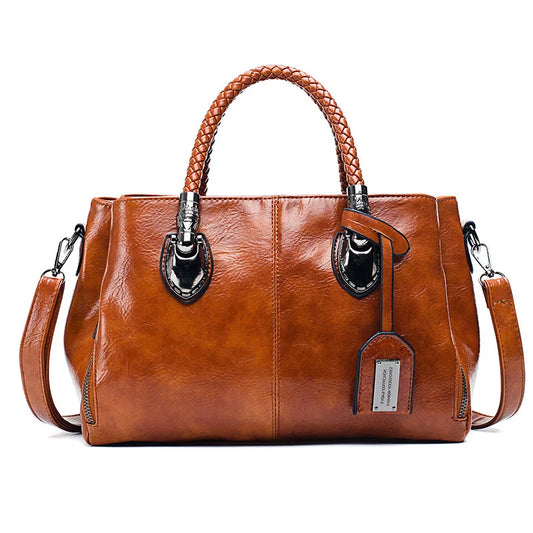 JansenStyle™ Pia | "Elegante bolso de cuero con asa trenzada.