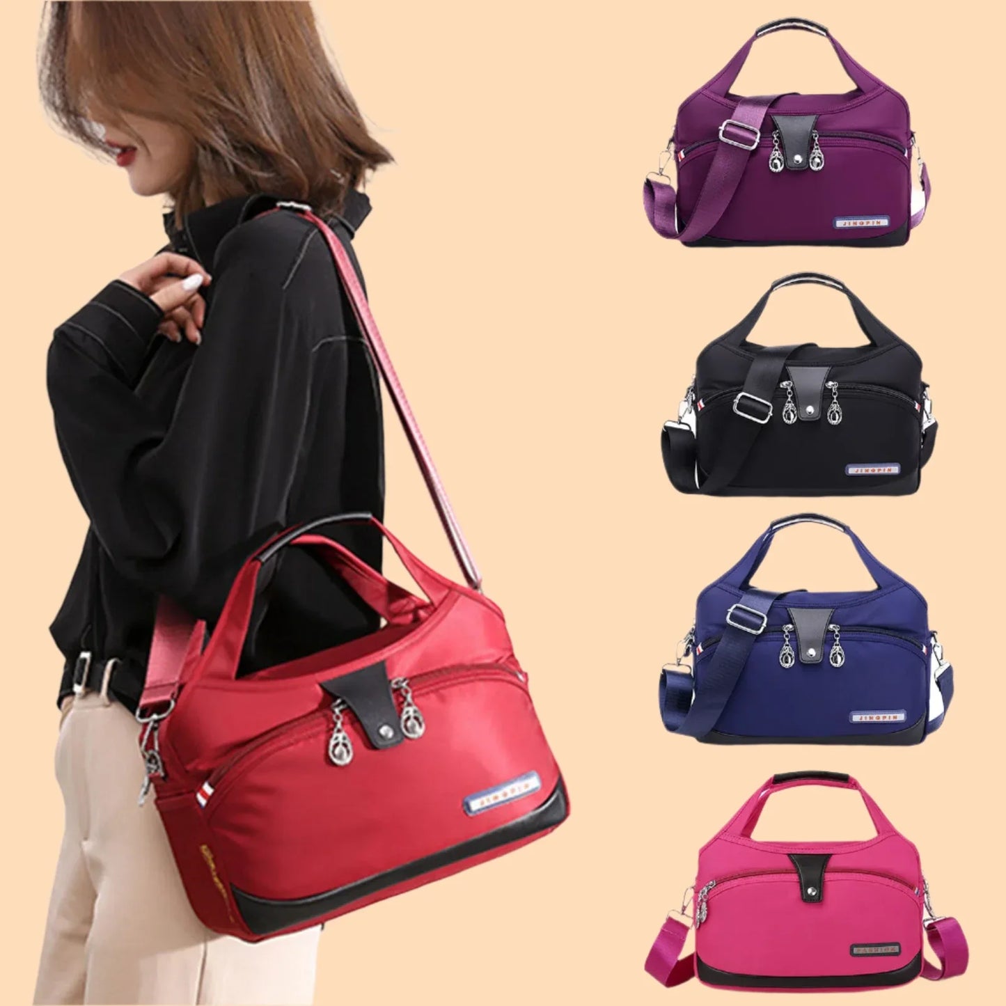 JansenStyle™ Skyla - Bolso de mano moderno y elegante con protección contra robos