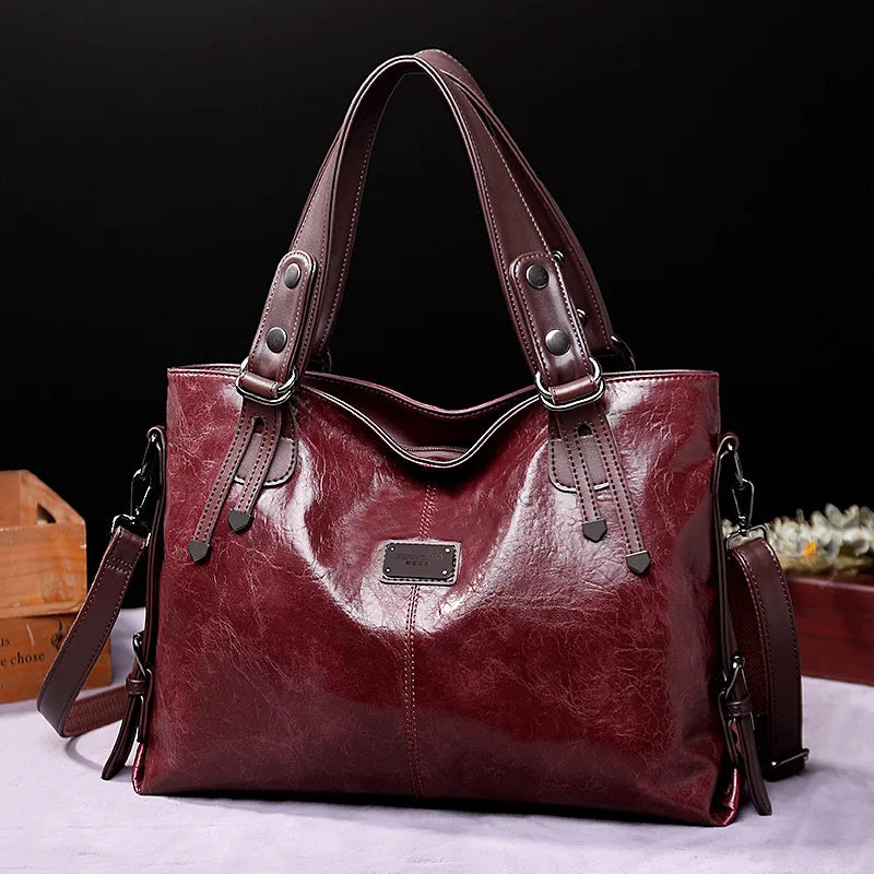 JansenStyle™ Augusta | Bolso de piel suave con dos asas y detalles elegantes