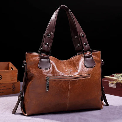 JansenStyle™ Augusta | Bolso de piel suave con dos asas y detalles elegantes