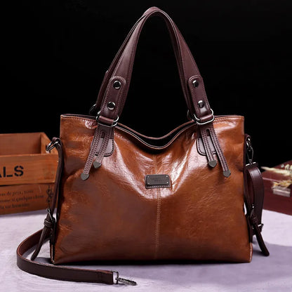 JansenStyle™ Augusta | Bolso de piel suave con dos asas y detalles elegantes