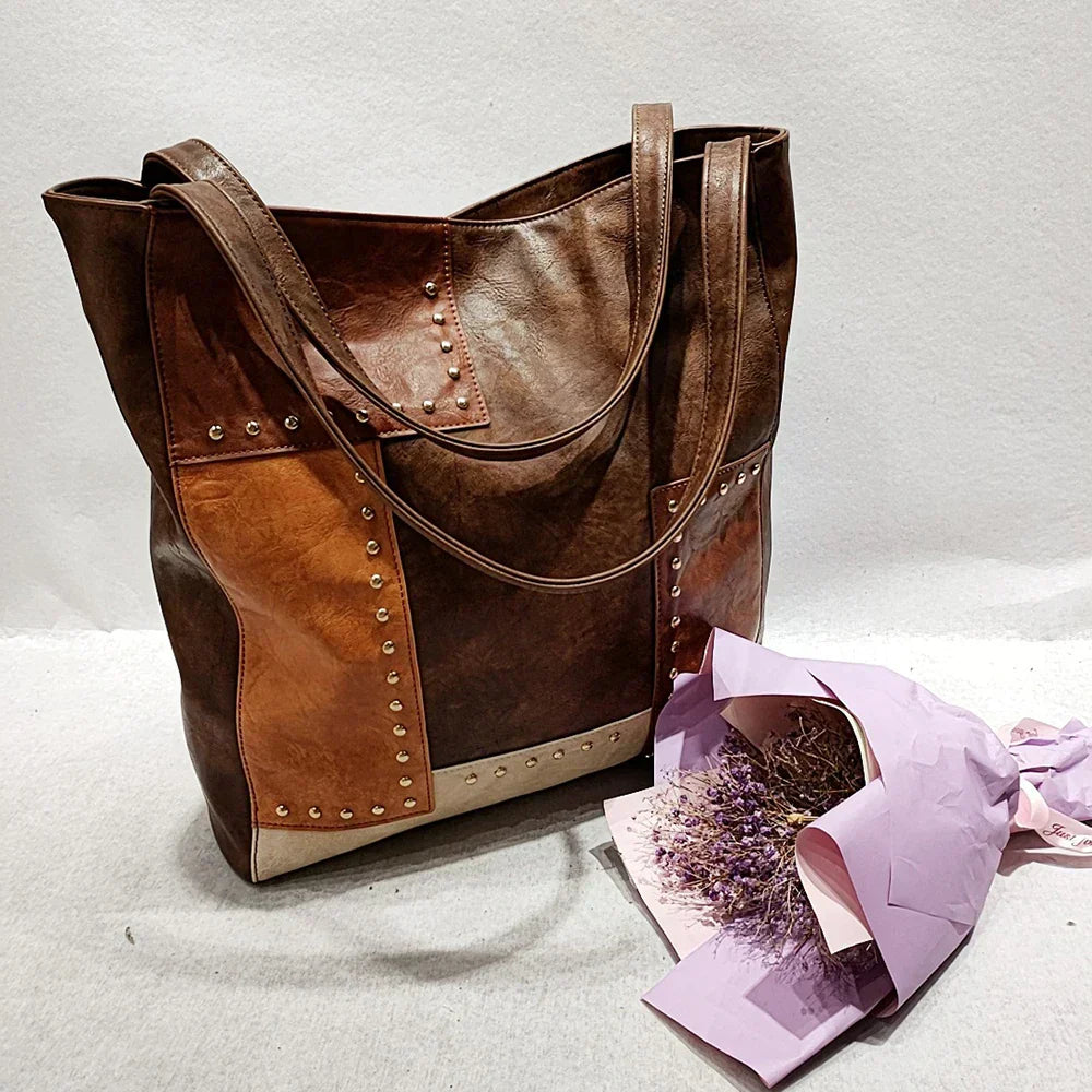 JansenStyle™ Dagny | Bolso de cuero patchwork vintage