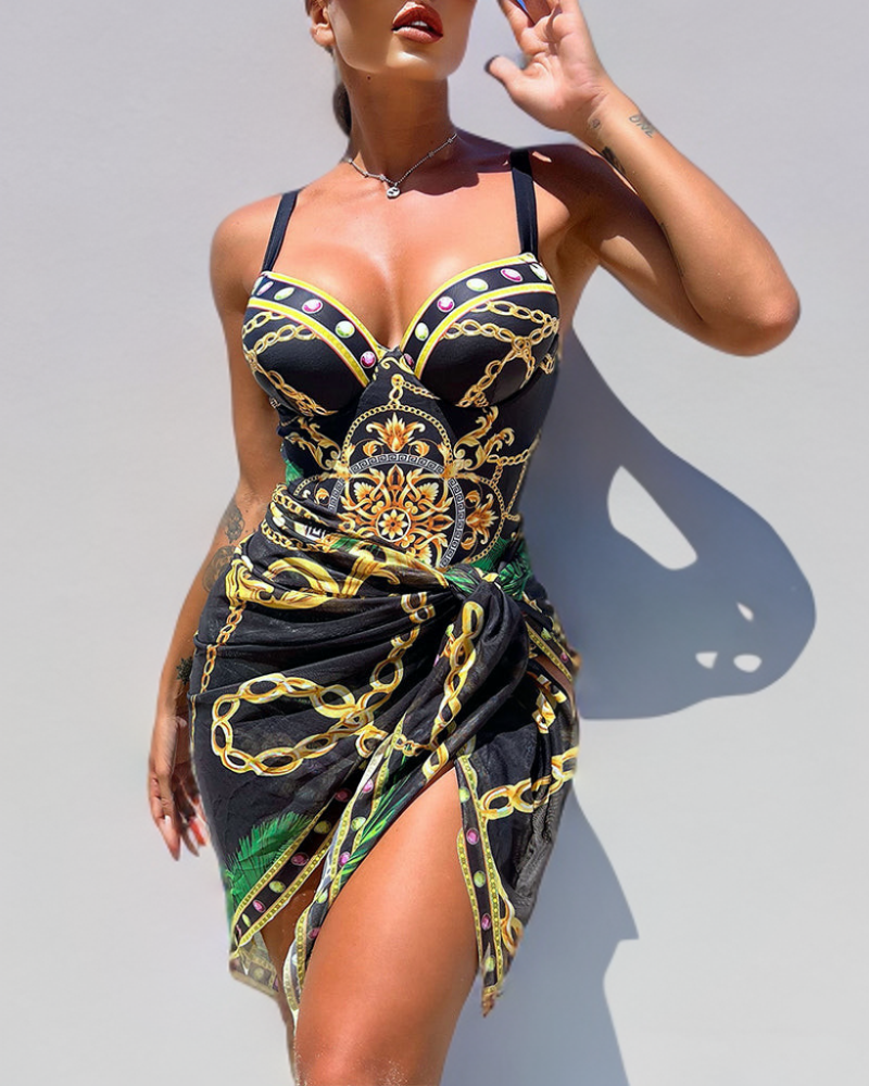 María | Traje De Baño Con Efecto Push-Up Y Falda A Juego