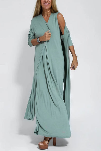 Vestido elegante con chaleco a juego