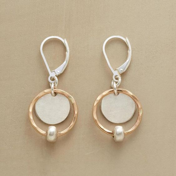 Pendientes con Perlas Baño de Oro y Plata