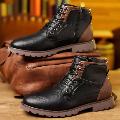 RICARDO™ | BOTAS CON CORDONES EN CUERO RESISTENTE