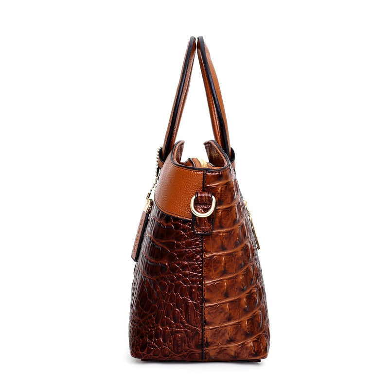 JansenStyle™ Talisa - Bolso de cocodrilo elegante con detalles hechos a mano