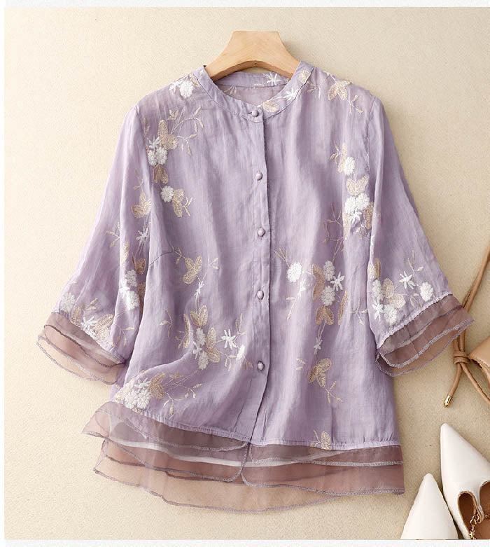 ELOISE™ | BLUSA FLORAL EN TEJIDO LIVIANO