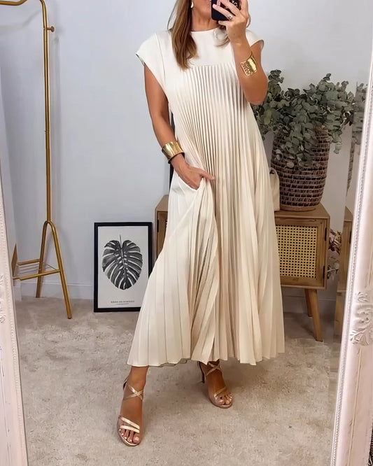 ELEONORA | Vestido Plisado Sin Mangas, Elegante y Atemporal