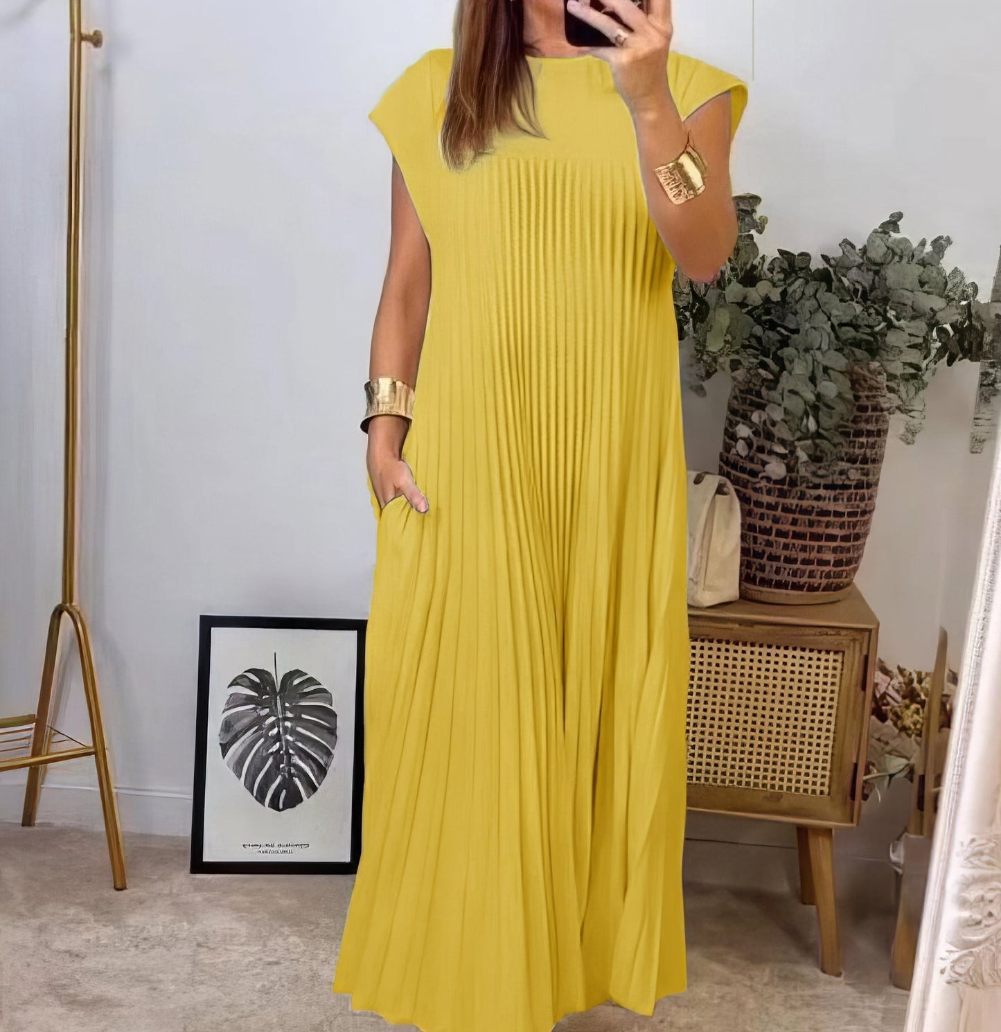 ELEONORA | Vestido Plisado Sin Mangas, Elegante y Atemporal