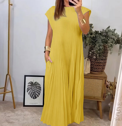 ELEONORA | Vestido Plisado Sin Mangas, Elegante y Atemporal