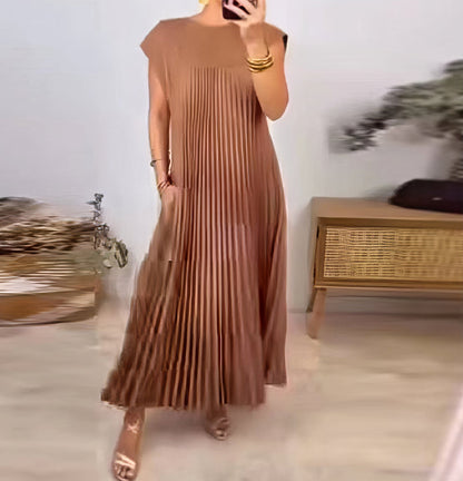 ELEONORA | Vestido Plisado Sin Mangas, Elegante y Atemporal