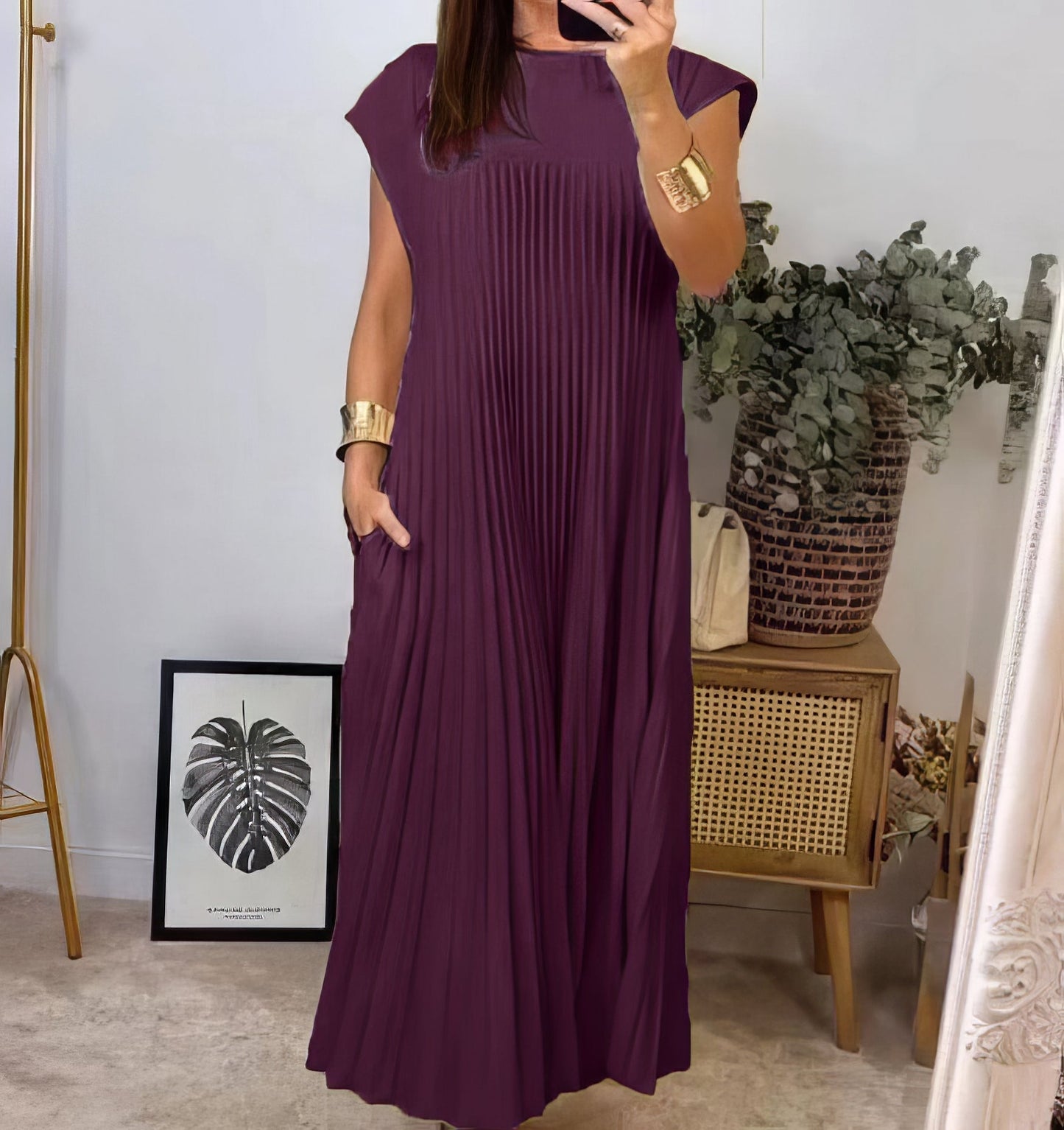 ELEONORA | Vestido Plisado Sin Mangas, Elegante y Atemporal