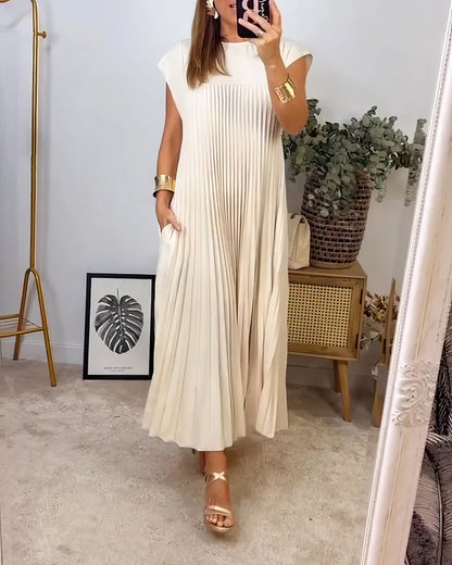 ELEONORA | Vestido Plisado Sin Mangas, Elegante y Atemporal