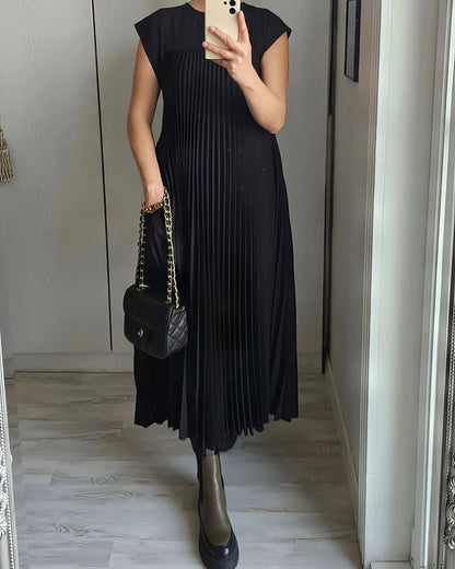 ELEONORA | Vestido Plisado Sin Mangas, Elegante y Atemporal